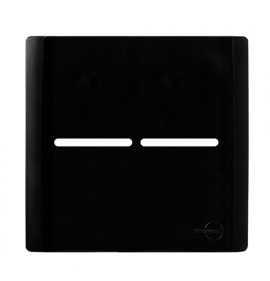 Placa p/ 2 Interruptores 4x4 - Novara Preto Brilhante 